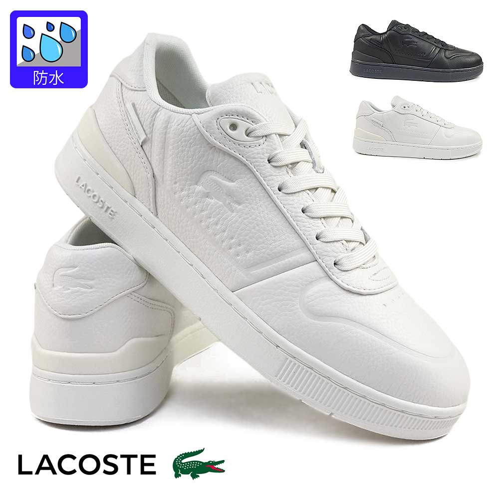 ラコステ 防水スニーカー メンズ 靴 黒 白 レザー Tクリップ シールド 225 50SMA0192 50SMA0193 25秋冬新作 LACOSTE T-CLIP SHIELD 225
