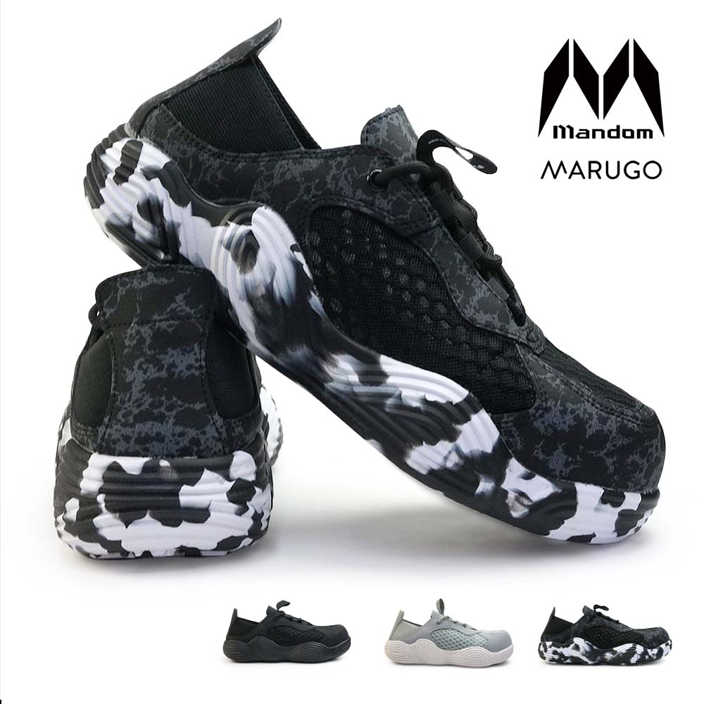 【年末大感謝祭】メンズ 安全靴 マンダムライトクール 813 ワークシューズ スリッポン 普通作業用 3E 軽量 樹脂製先芯 メッシュ 丸五 MANDOM LightCool#813