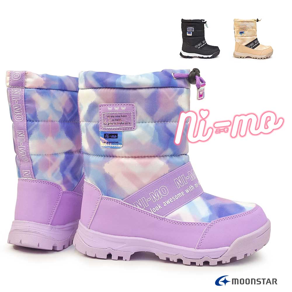 【年末大感謝祭】ムーンスター ニーモ 防水ブーツ NM WPJ021 ウィンター ショート 防寒 防滑 キッズ ガールズ 雨雪 3E 雪道 MoonStar ni-mo