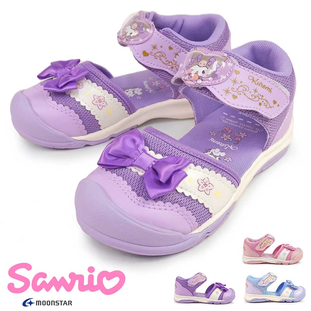 サンリオ キッズ サンダル SA C036 軽量 サマーシューズ スニーカー マジック式 リボン ムーンスター Sanrio Moon Star ハローキティ クロミ シナモロール