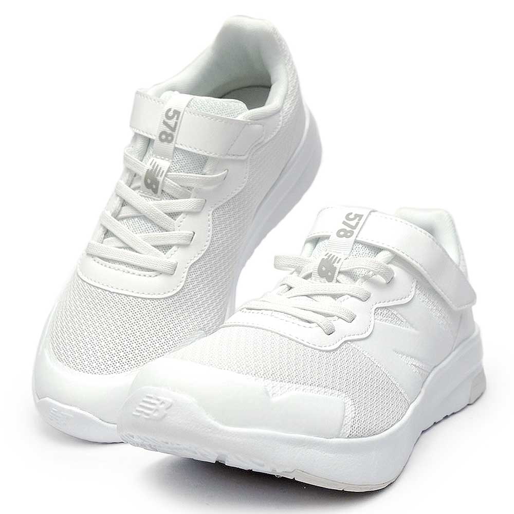 ニューバランス キッズ スニーカー GT578 WW ホワイト ジュニア 子供靴 シンプル マジックテープ new balance
