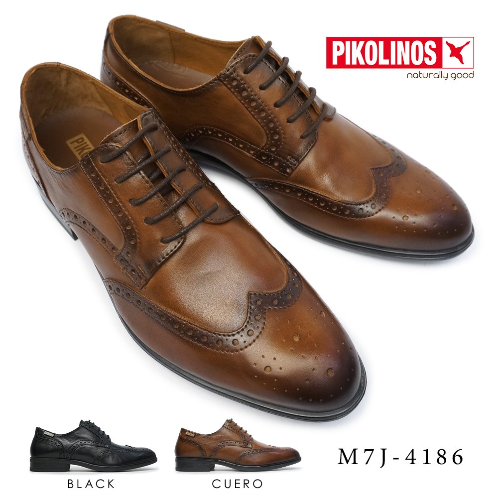 【ブラックフライデー】ピコリノス 靴 メンズ M7J-4186 ウイングチップ PK-337 本革 ビジネスシューズ PIKOLINOS BRISTOL M7J
