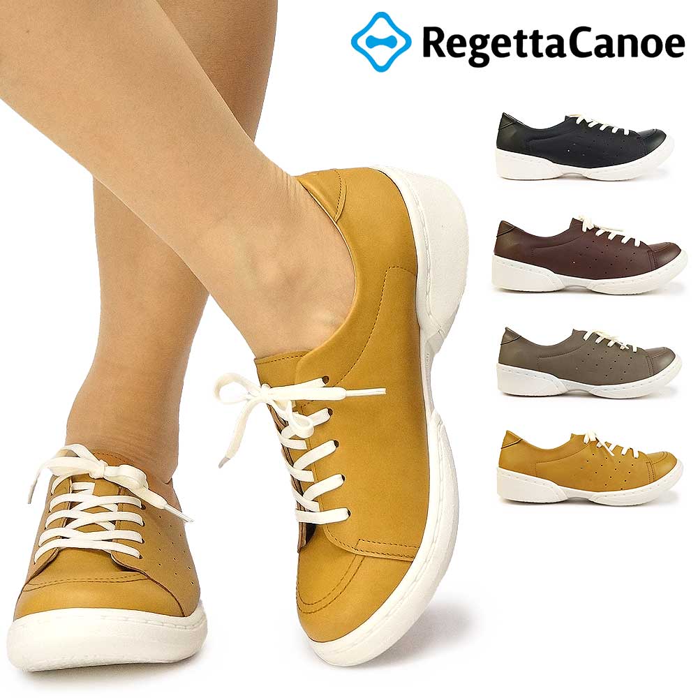 【年末大感謝祭】リゲッタ カヌー カジュアルシューズ レディース CJSR7200a コンフォート レースアップ スニーカー 普段履き シンプル 日本製 Regetta Canoe