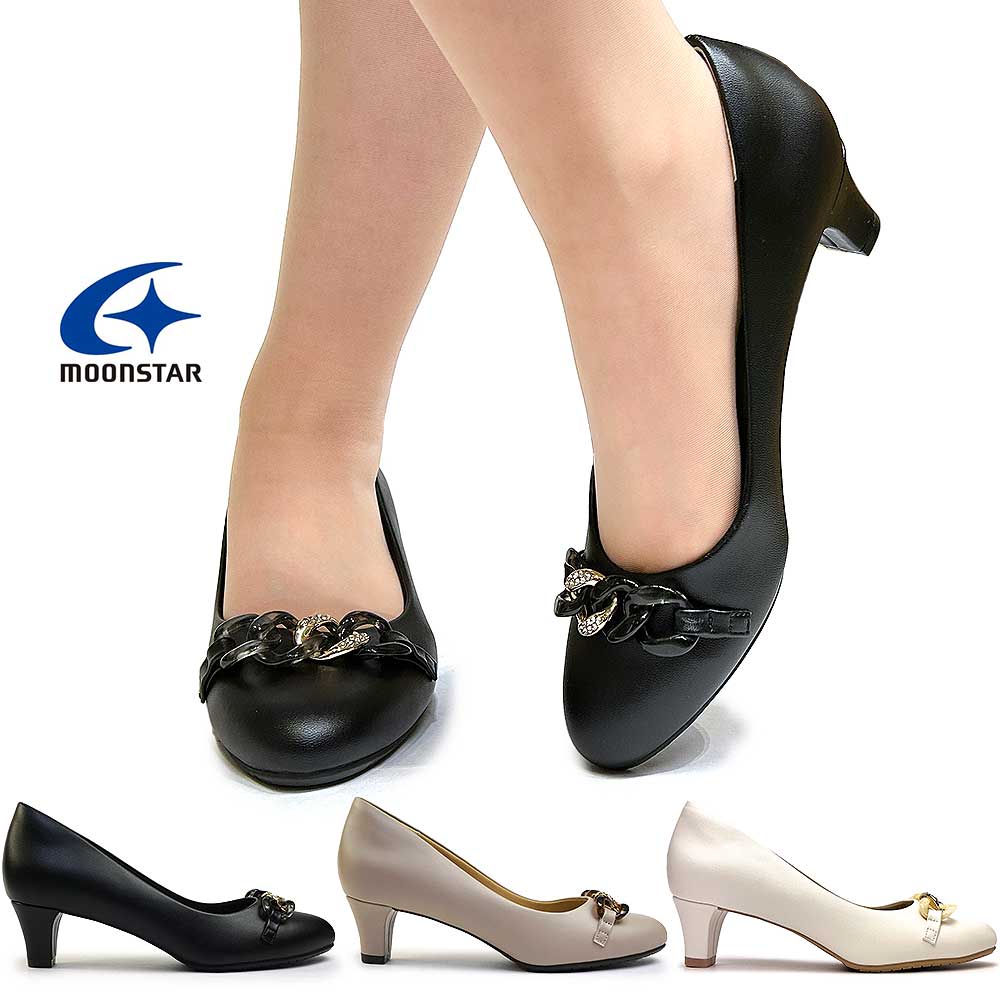 【年末大感謝祭】ムーンスター レディース スガタ SGT512 パンプス 軽量 幅広 3E ワイド SUGATA 