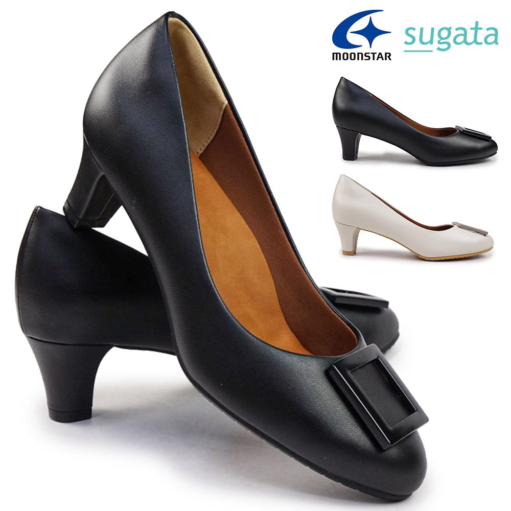 スガタ パンプス SGT514 3E 軽量 幅広 抗菌 防臭 5cm ヒール レディース ムーンスター SUGATA Moonstar