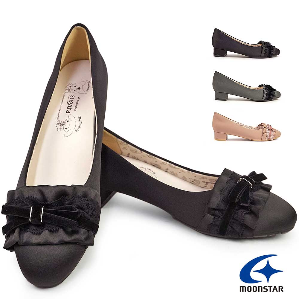 【年末大感謝祭】スガタ レディース パンプス SGTS705 サンリオコラボ マイメロディ クロミ 抗菌 防臭 軽量 ムーンスター SUGATA moonstar