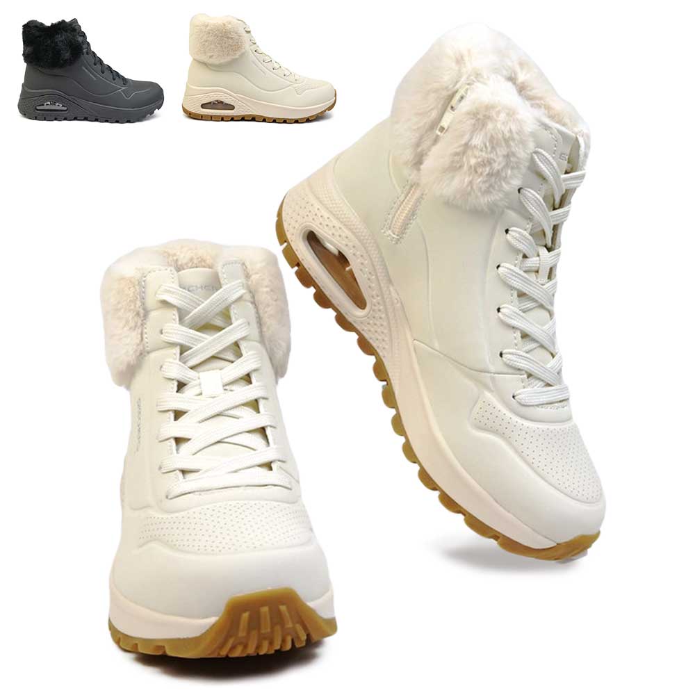スケッチャーズ スニーカー レディース 167274 ウノ ラギッド フォール エア ファー スニーカーブーツ 低反発 SKECHERS UNO RUGGED DARLIG DAZE