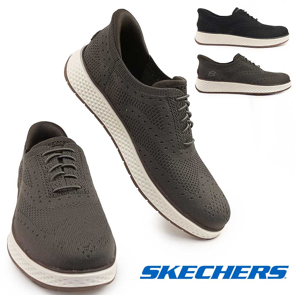 【年末大感謝祭】スケッチャーズ メンズ スニーカー ウィングチップ スリップインズ 205364 ハンズフリー スリッポン バーケット - デュランド SKECHERS BURKETT -DURAND