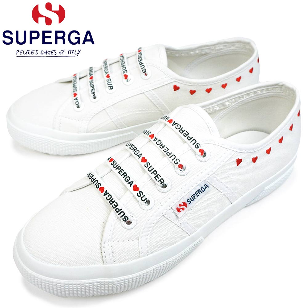 【年末大感謝祭】スペルガ スニーカー レディース 2750 3S7126SW ハート刺繍 LITTLE HEARTS EMBROIDERY SUPERGA