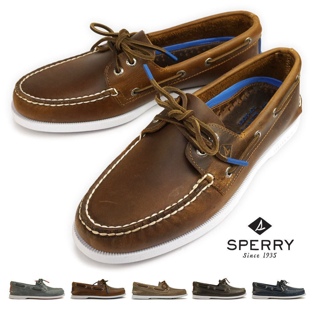 スペリートップサイダー メンズ オーセンティック オリジナル ツーアイ プルアップ デッキシューズ 本革 レザー SPERRY TOP SIDER A/O 2-EYE PULLUP