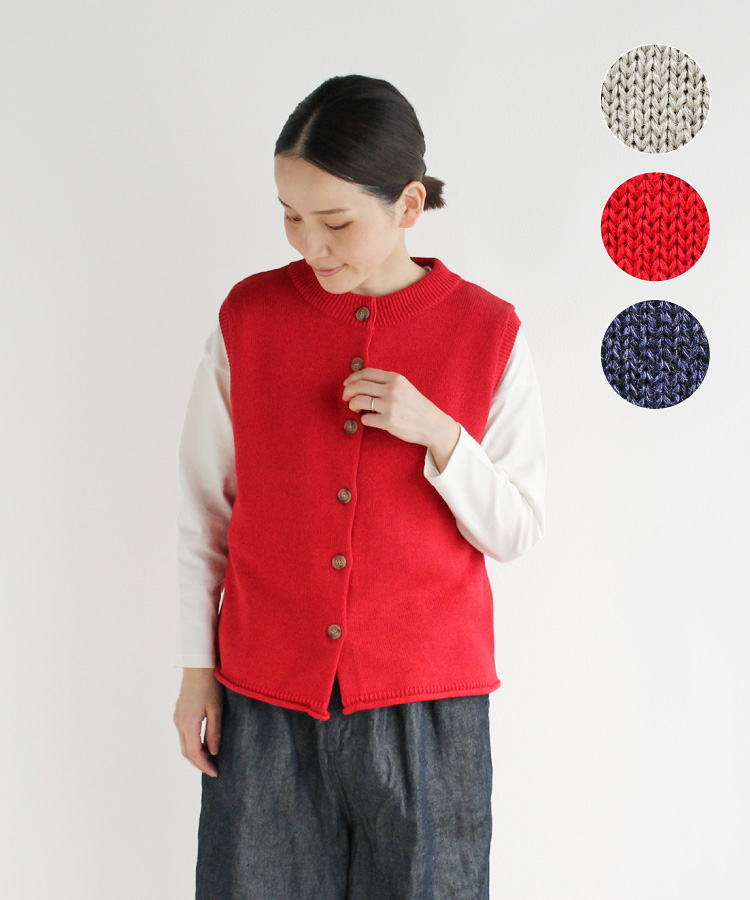 nofl ブルーノートクルーネック前あきベスト