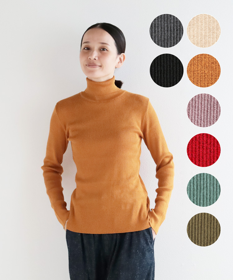 nofl 綿レーヨンシルクタートルネックプルオーバー