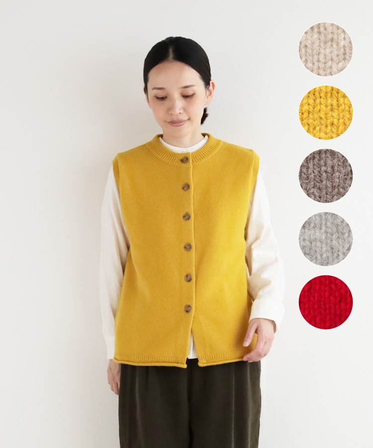 nofl ウールカシミヤクルーネックベスト