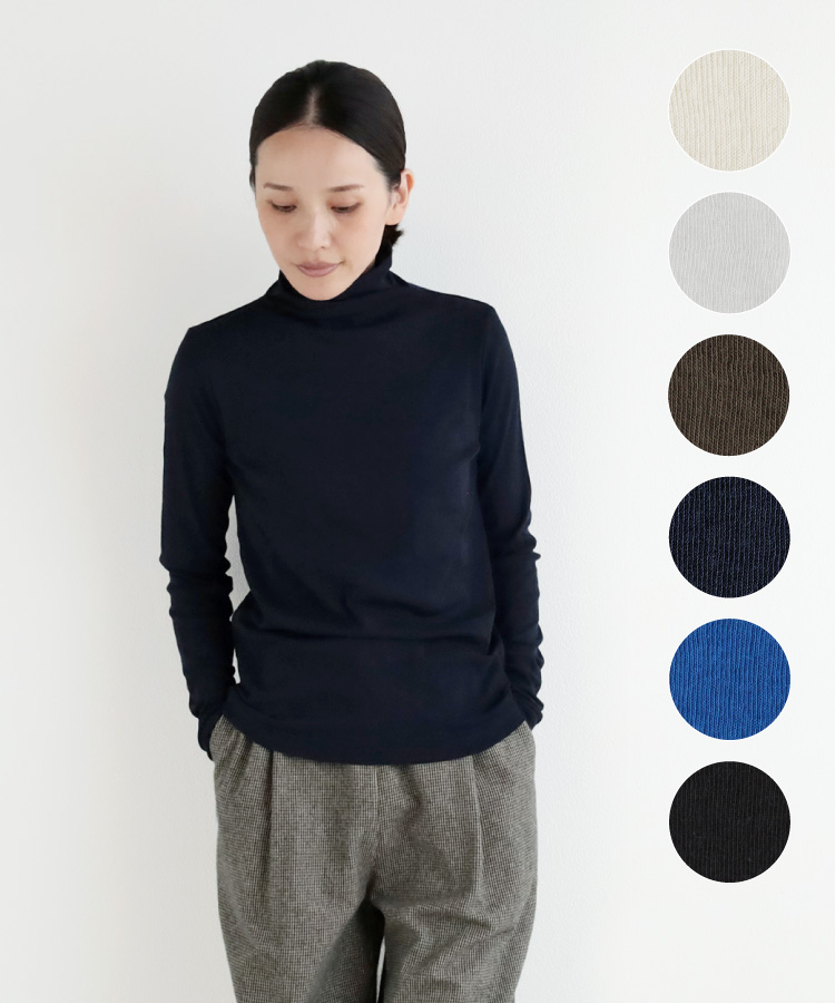 nofl ガス強撚ガーゼフライスハイネック長袖プルオーバー