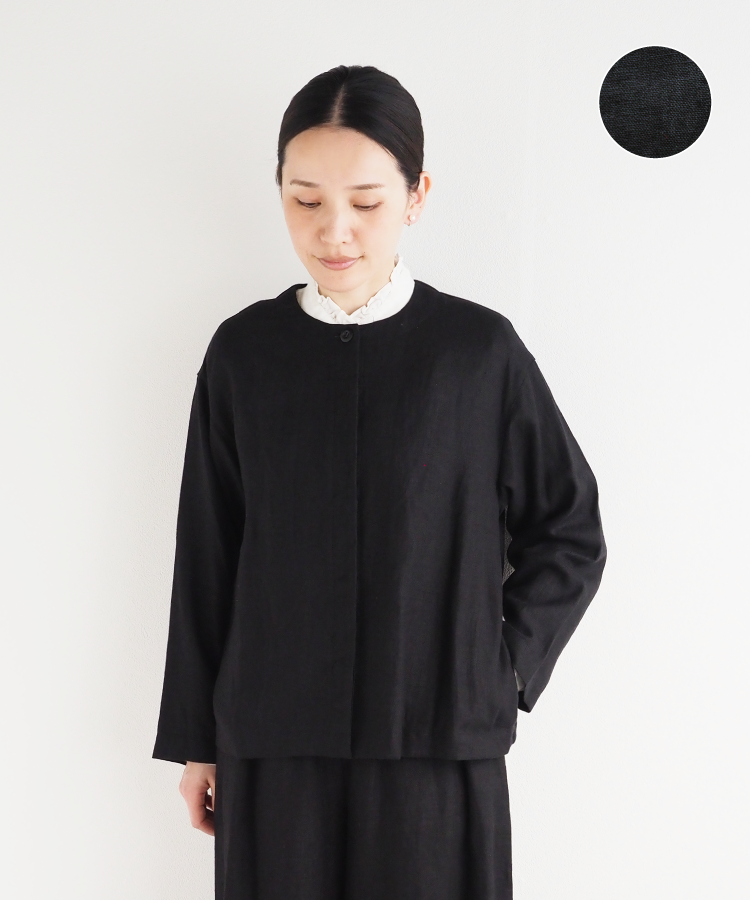 リトアニアリネンノーカラージャケット