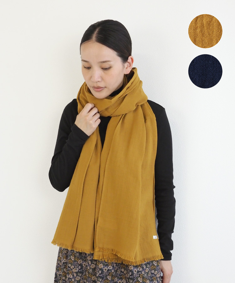 nofl コットンガーゼオリーブオイル仕上げストール