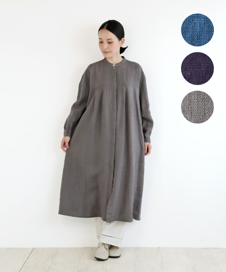 nofl リトアニアリネン前あきワンピース