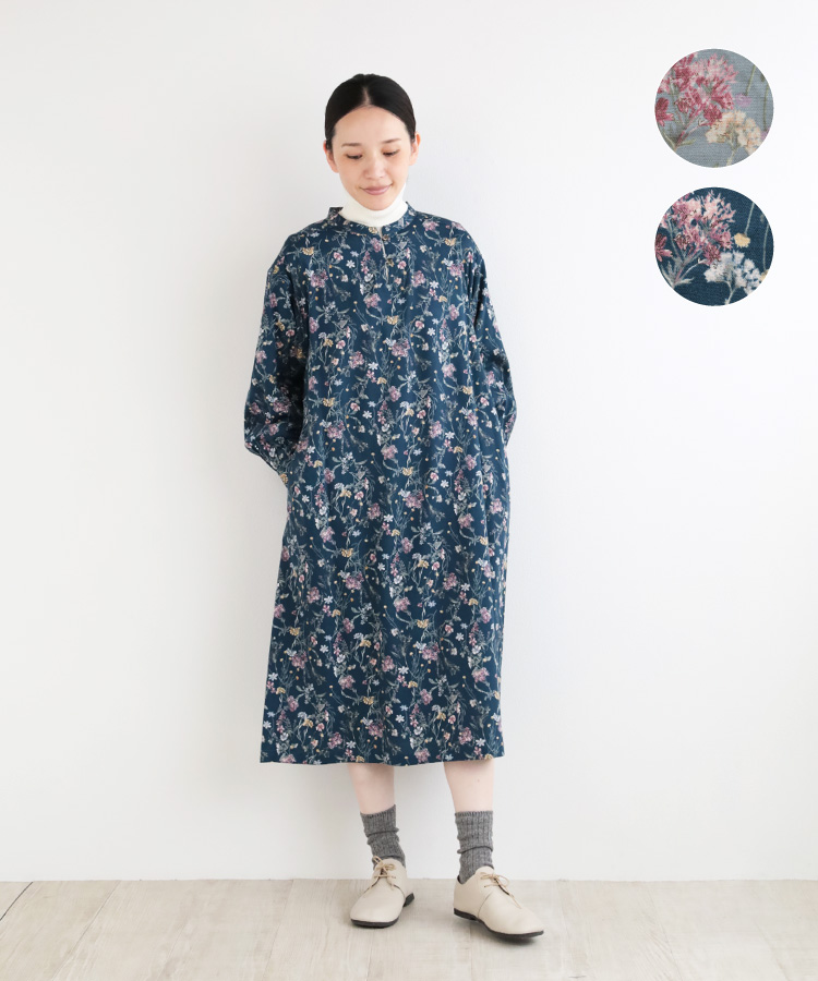 nofl コットンレーヨンウールボタニカルワンピース