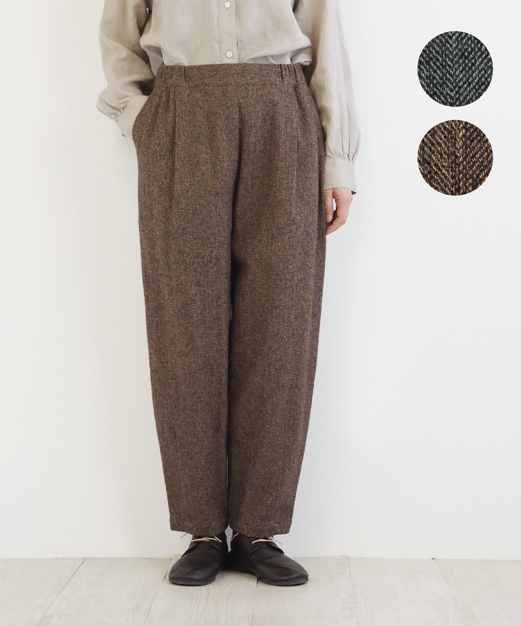nofl コットンツイード三つ杢テーパードパンツ