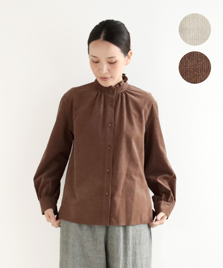 nofl コーデュロイフリルブラウス