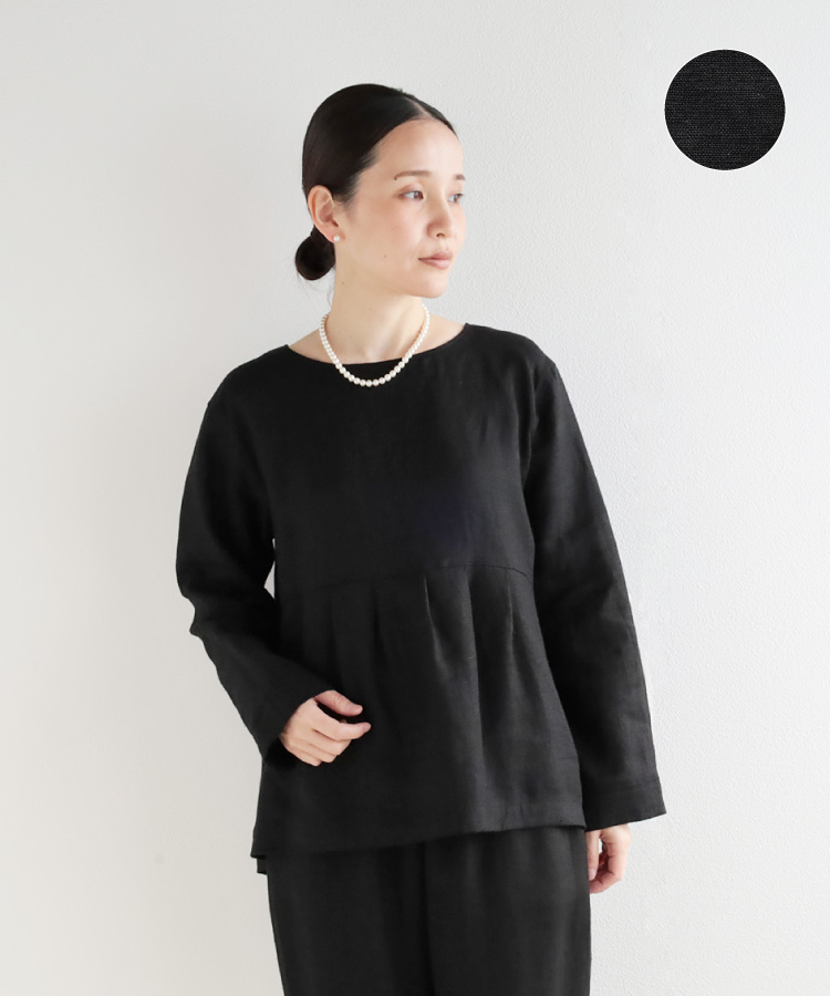 リトアニアリネンタック切替ブラウス