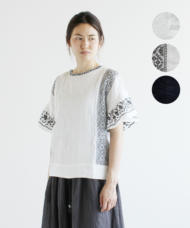 Yarra クロスステッチ刺繍ブラウス 669100920 ナチュラル服通販サイト Nofl