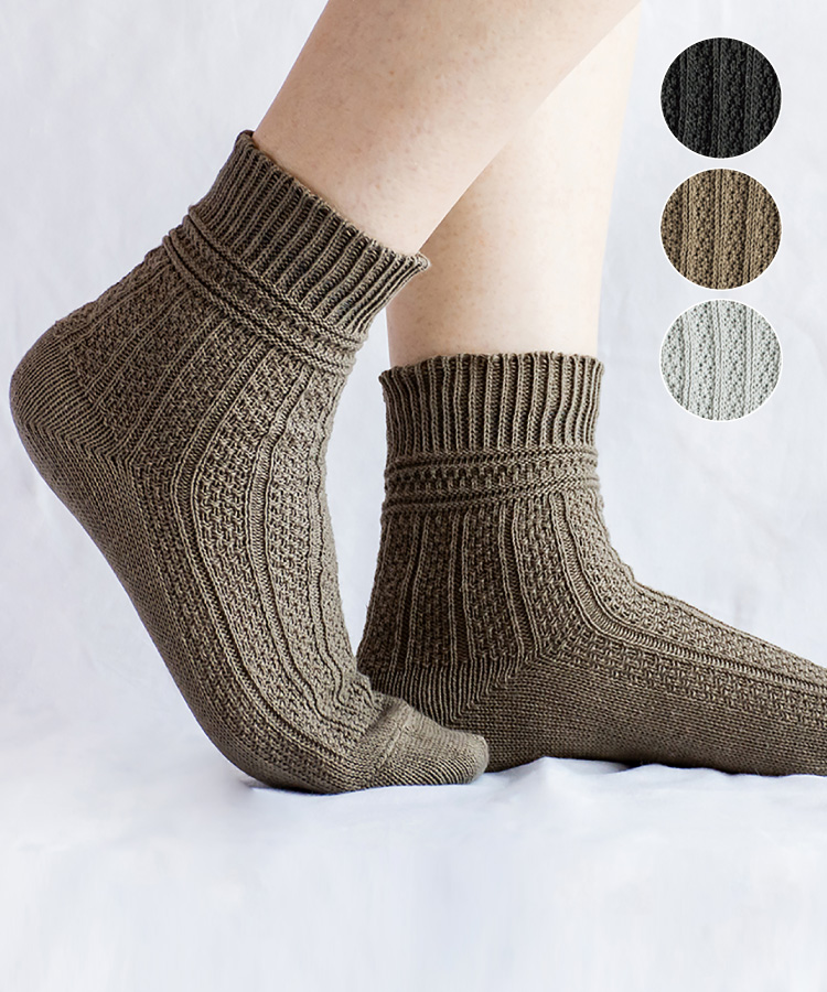 【homie】コットンリネンレースソックス