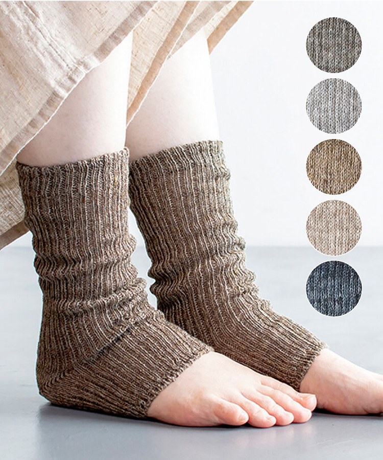 【homie】リネン＆オーガニックリブサンダルソックス