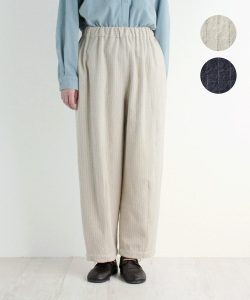 nofl コットンウールストライプボリュームパンツ