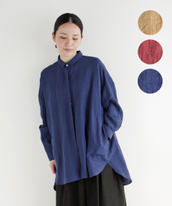 nofl ベルギーリネンワイドシャツ