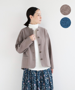 nofl コットンリネンオリーブオイル仕上げジャケット