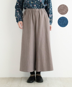 nofl コットンリネンオリーブオイル仕上げワイドパンツ