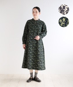 nofl コーデュロイ糸目小花柄ワンピース