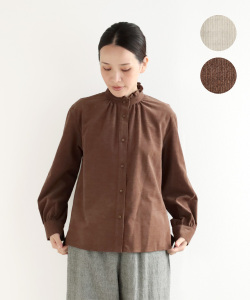 nofl コーデュロイフリルブラウス