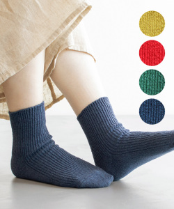 Homie シルクコットンショートリブソックス