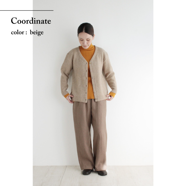 nofl】タスマニアラムウール鹿の子編みVネックカーディガン 644003550  