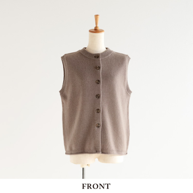 nofl】ウールカシミヤクルーネックベスト 644003830 | ナチュラル服