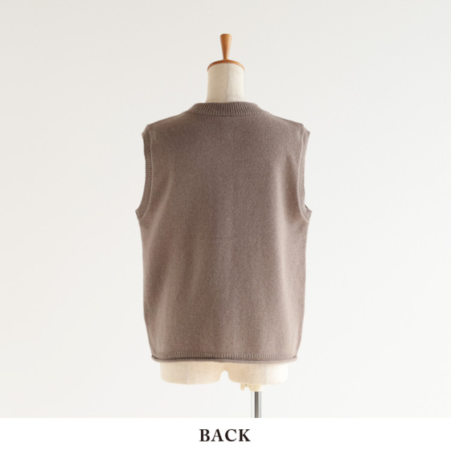 nofl】ウールカシミヤクルーネックベスト 644003830 | ナチュラル服