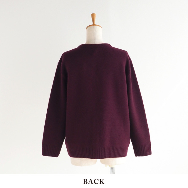 nofl】タスマニアラムウール鹿の子編みVネックカーディガン 644003840