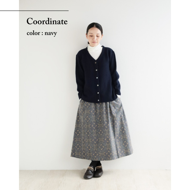 nofl】タスマニアラムウール鹿の子編みVネックカーディガン 644003840