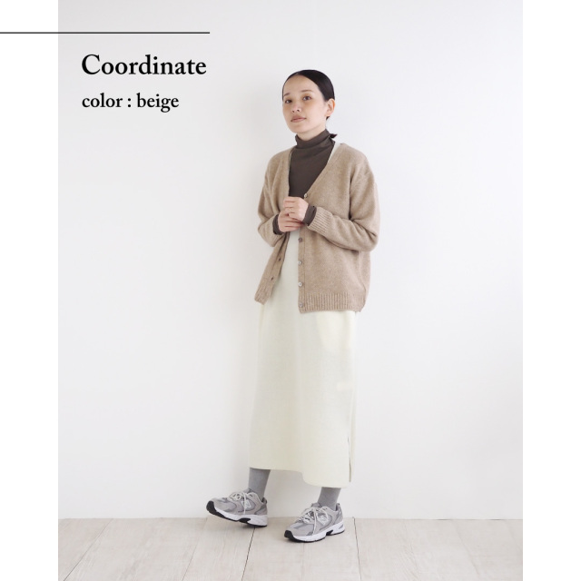 nofl】タスマニアラムウール鹿の子編みVネックカーディガン 644003840