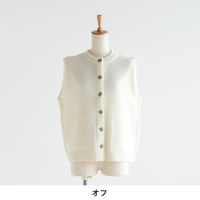 nofl】ウールニット前あきクルーネックポケット付きベスト 644003870