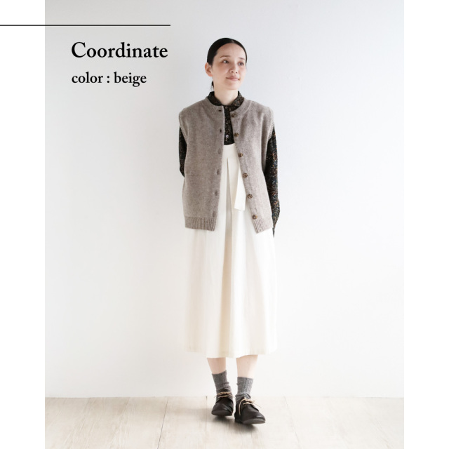 ドロワーニットベストコート ポケット付き ポケット付ニットベスト | 京都通販ミセスのファッション館・本店