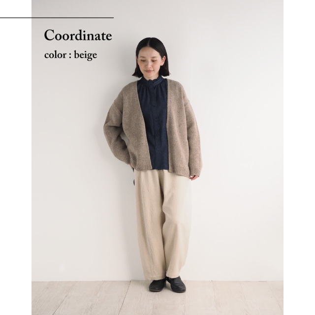 ネストローブ　カーディガン　fofofofa ヴェリテクール　アトリエナルセ nofl】ウールカラーネップカーディガン 644003630-644003890