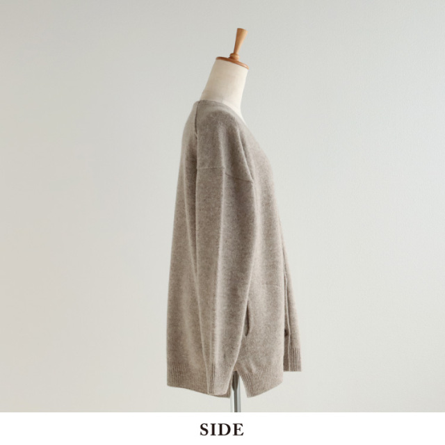 SHINERY アイボリー カーディガン Fサイズ ブランケットステッチカーディガン（55-41KI03-204）｜パープル