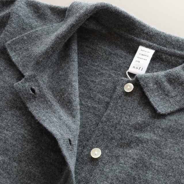 nofl】オーストラリアウール襟付きカーディガン 644004000