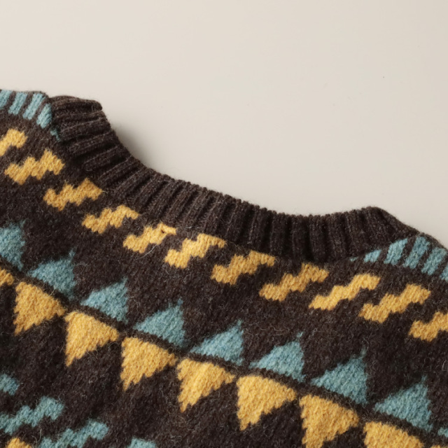 nofl】ウールジャガードVネックベスト 644004020 | ナチュラル服通販