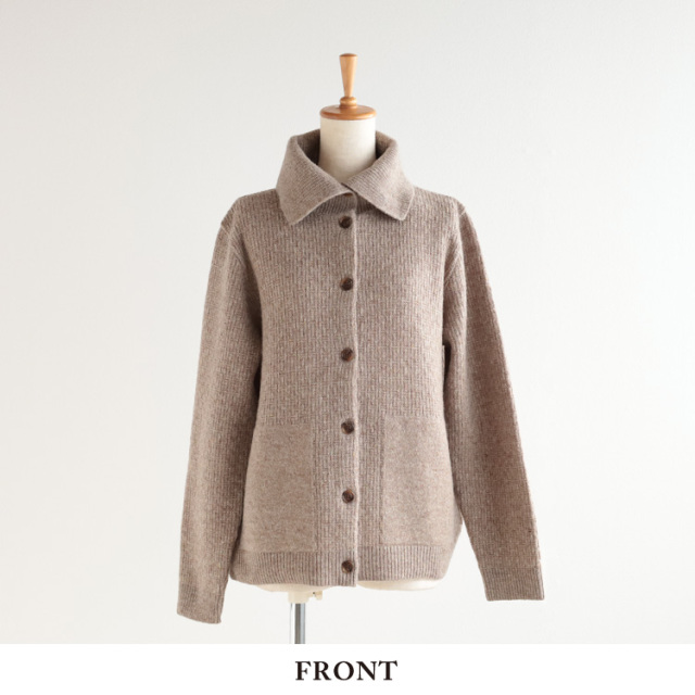 nofl】ウールネップ襟付きカーディガン 644004050 | ナチュラル服通販