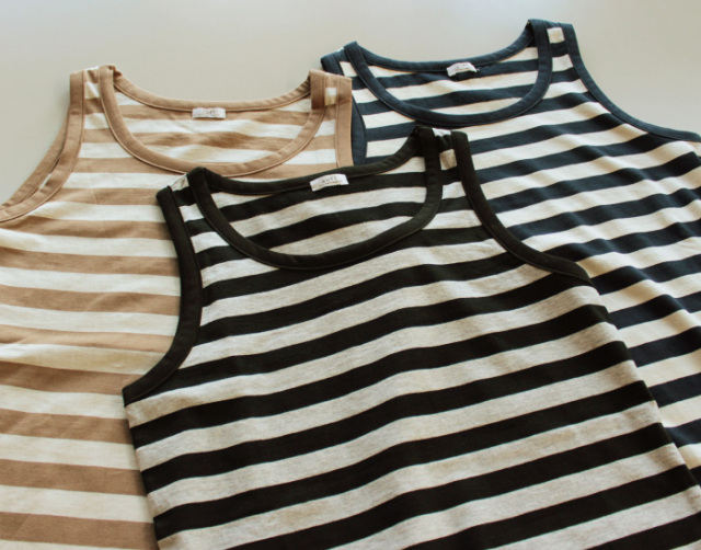 nofl コットンボーダータンクトップ