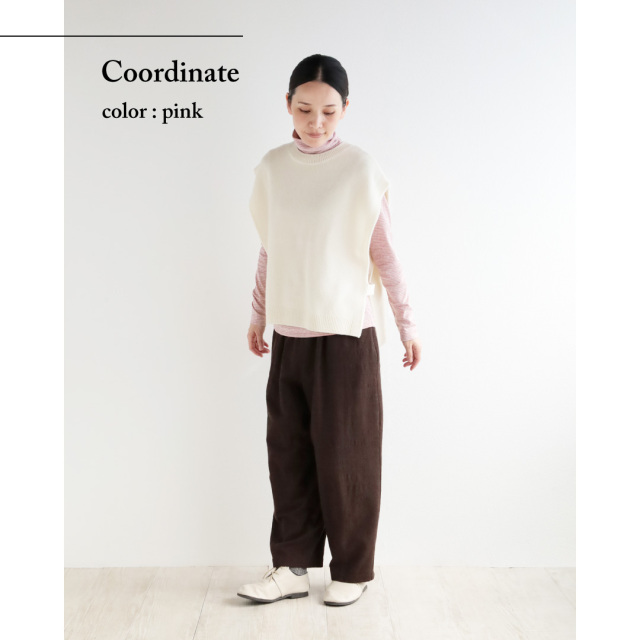 nofl】オーガニックコットンフライスボーダーハイネックプルオーバー